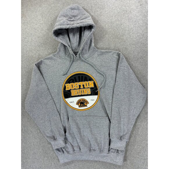 Boston‎ Bruins NHL Screened Logo Hoodie Sweatshirt (Men's Medium) Gray - Picture 1 of 13